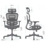 Dimensions du fauteuil ergonomique Draco noir