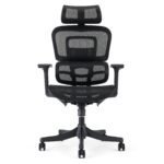 Fauteuil ergonomique Draco noir, vue de face