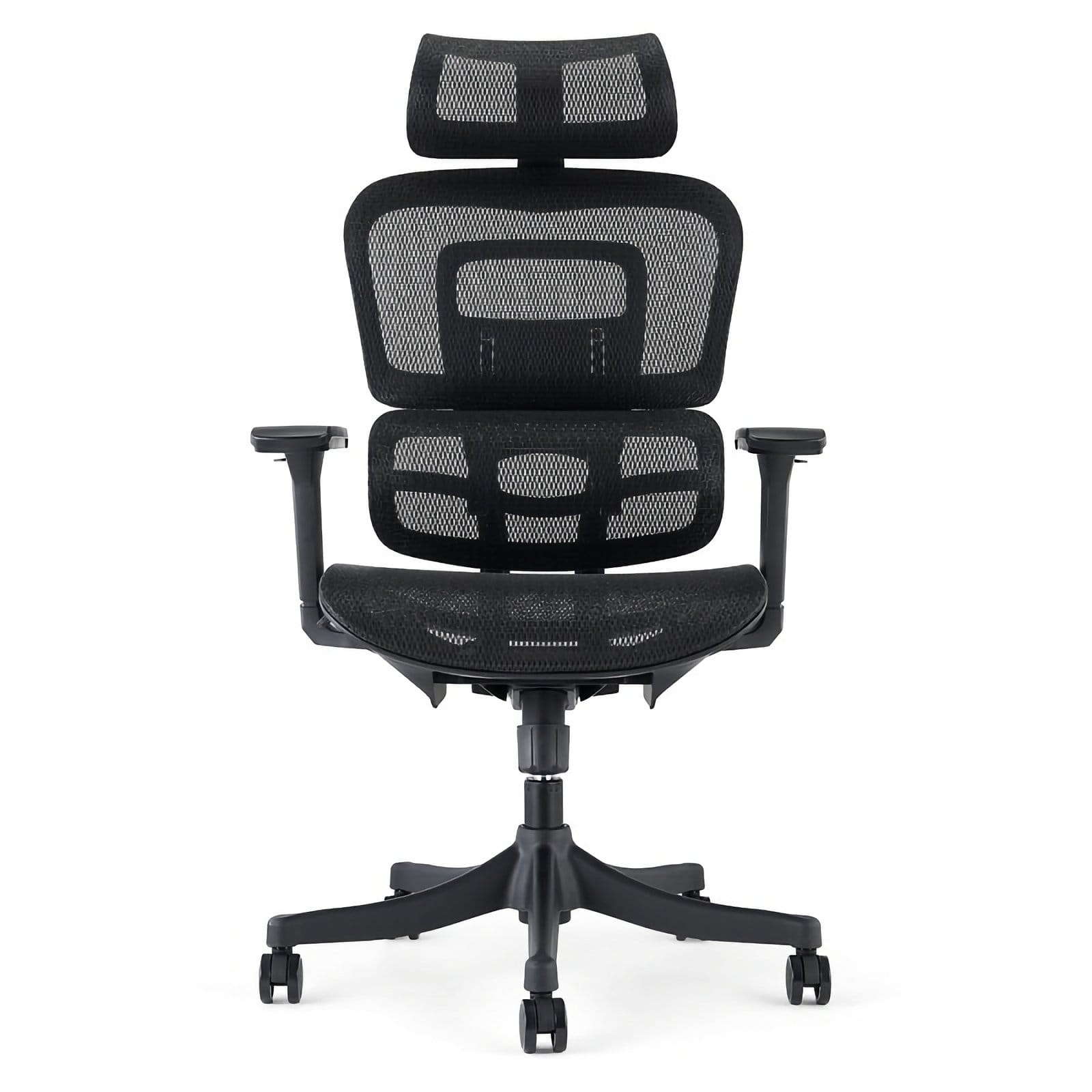 Fauteuil ergonomique Draco noir, vue de face