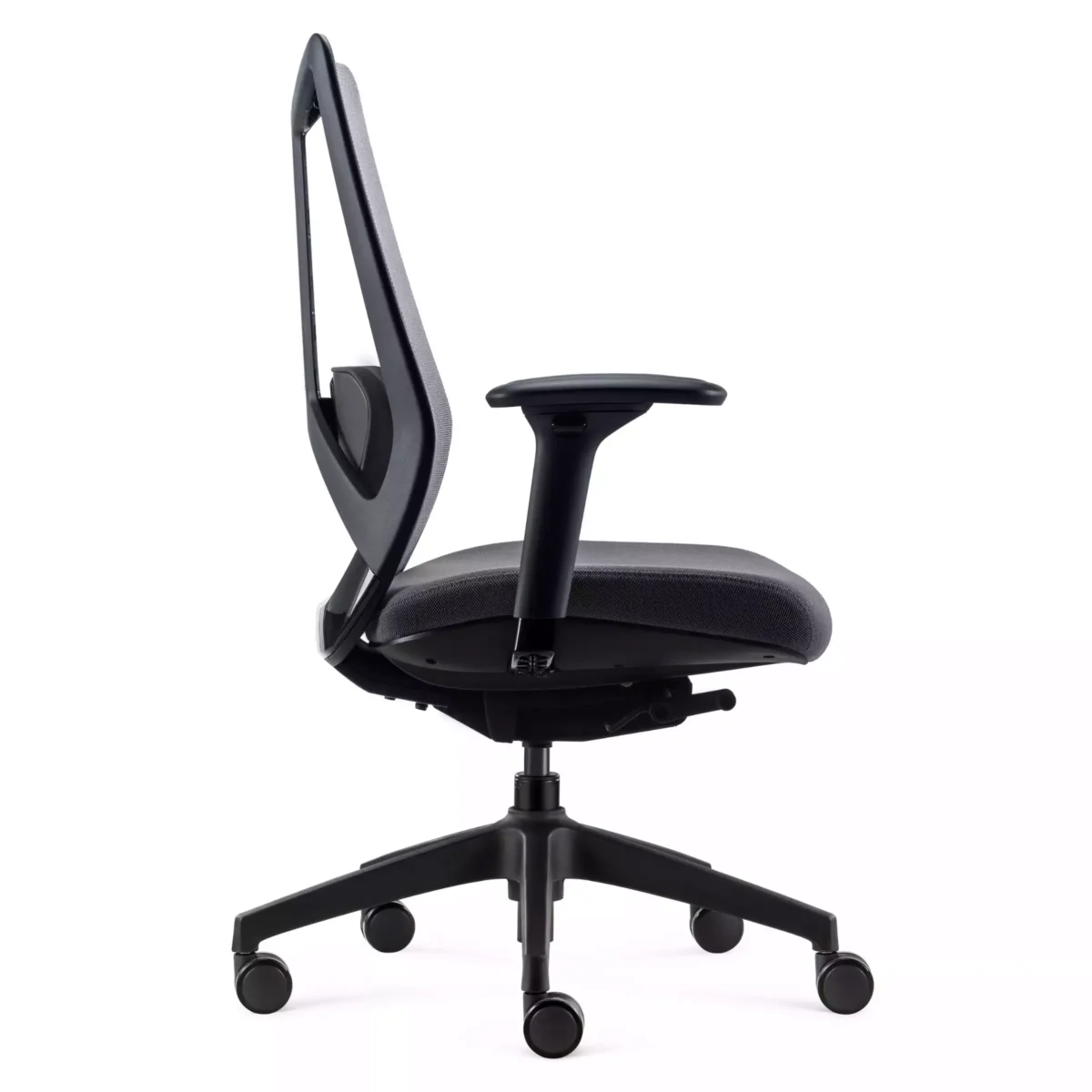 Profil droit du fauteuil de bureau Arco gris