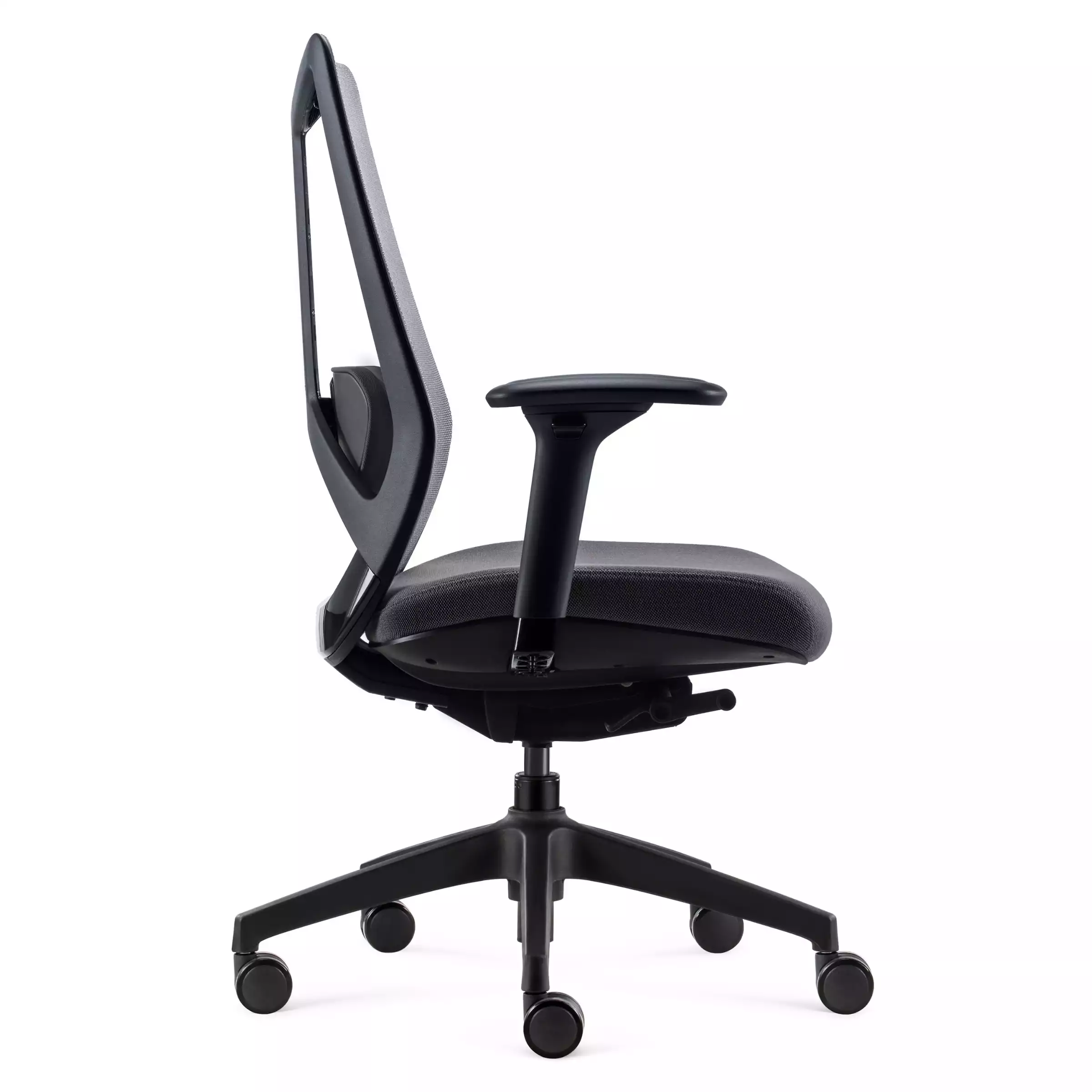 Profil droit du fauteuil de bureau Arco gris