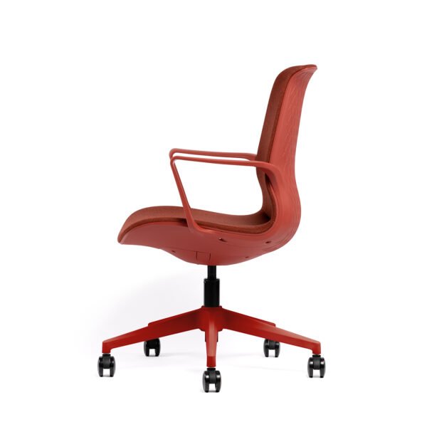 Fauteuil visiteur IZAO rouge – Vue de profil