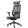 Fauteuil Arco gris avec têtière - Vue 3/4 avant gauche