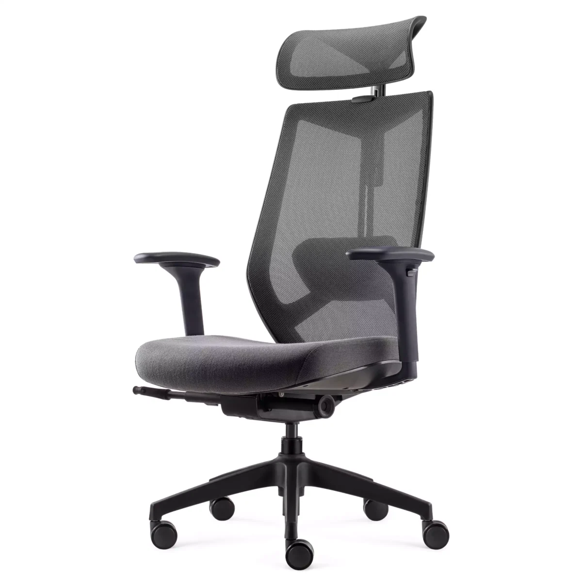 Fauteuil Arco gris avec têtière - Vue 3/4 avant gauche