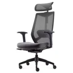 ARCOTET-656-GRIS_4-min Fauteuil Arco gris avec têtière - Vue 3/4 avant gauche