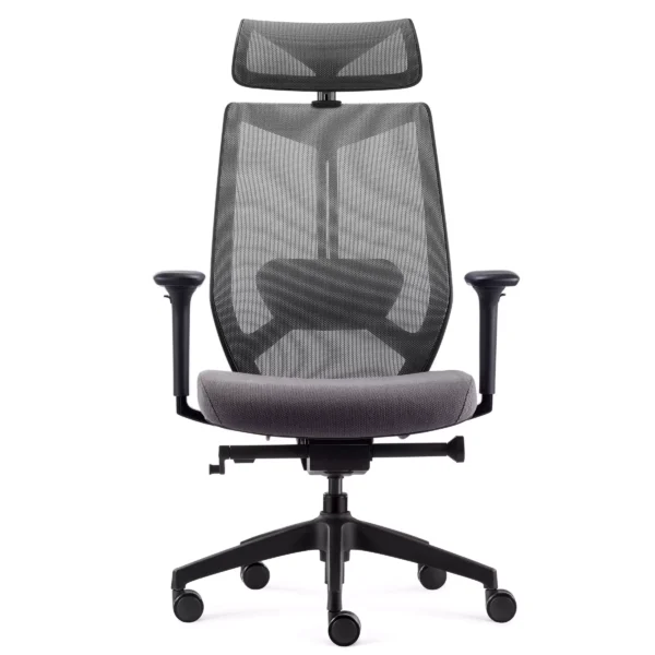 Fauteuil Arco gris avec têtière - Vue avant