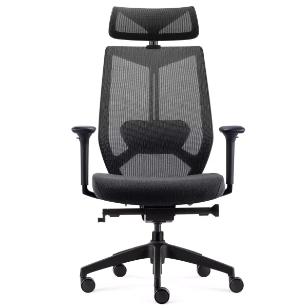 Fauteuil Arco noir avec têtière - Vue avant