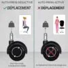 Jeu de 5 roulettes auto-frein faut. Vide sol dur . Noir 11/50mm – Waytex – schéma du frein automatique : mobile en position assise, bloqué quand on se lève