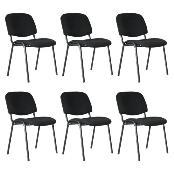 Lot de 6 chaises visiteur en tissu monté