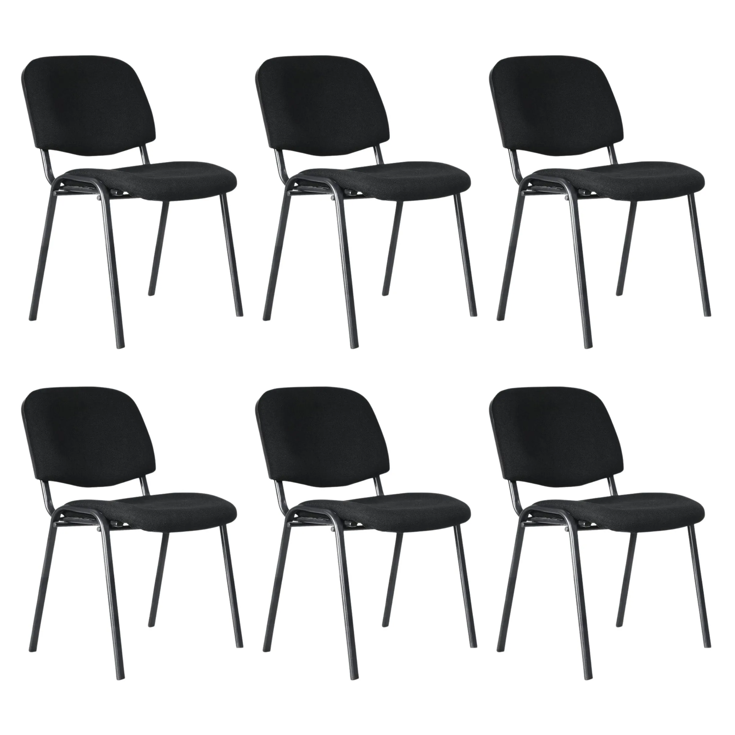 Lot de 6 chaises visiteur en tissu monté – Waytex
