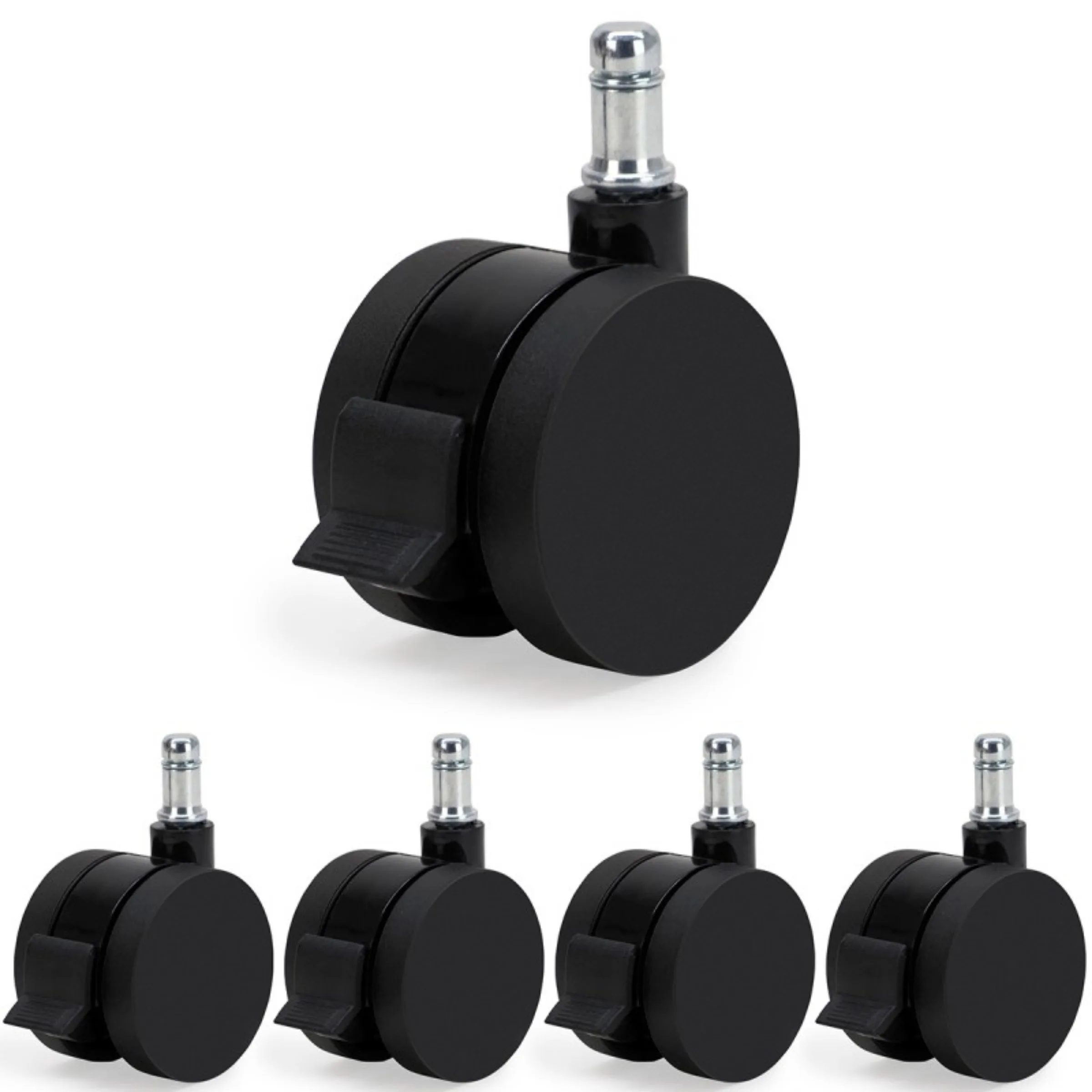 Jeu de 5 roulettes avec frein manuel tous sols dur 11/60mm – Waytex