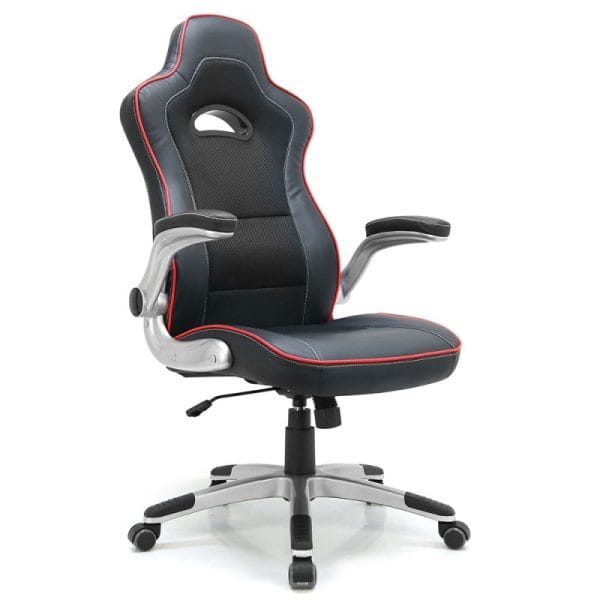 Fauteuil gaming CENTAURE baquet noir rouge