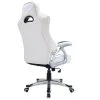 Chaise gaming IXION blanche et noire confortable – Waytex – vue de trois quarts arrière