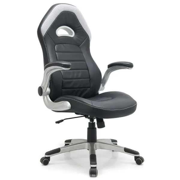 Chaise gaming ERIS avec accoudoirs relevables noir et gris