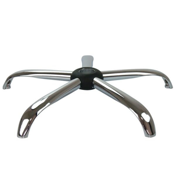 Pied fauteuil étoile 5 branches 320 mm acier chromé cache noir