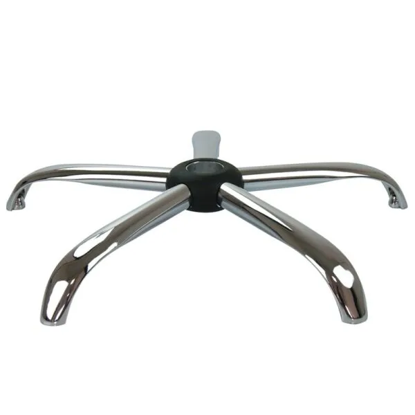 Pied fauteuil étoile 5 branches 320 mm acier chromé cache noir