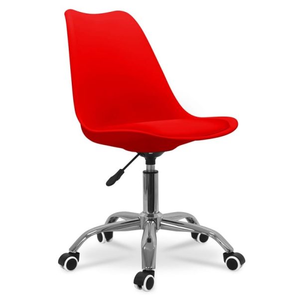 Chaise de Bureau Scandinave - Rouge