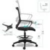 Siège technique THETA – Waytex – schéma des réglages : rotation à 360°, hauteur réglable, repose-pieds réglable