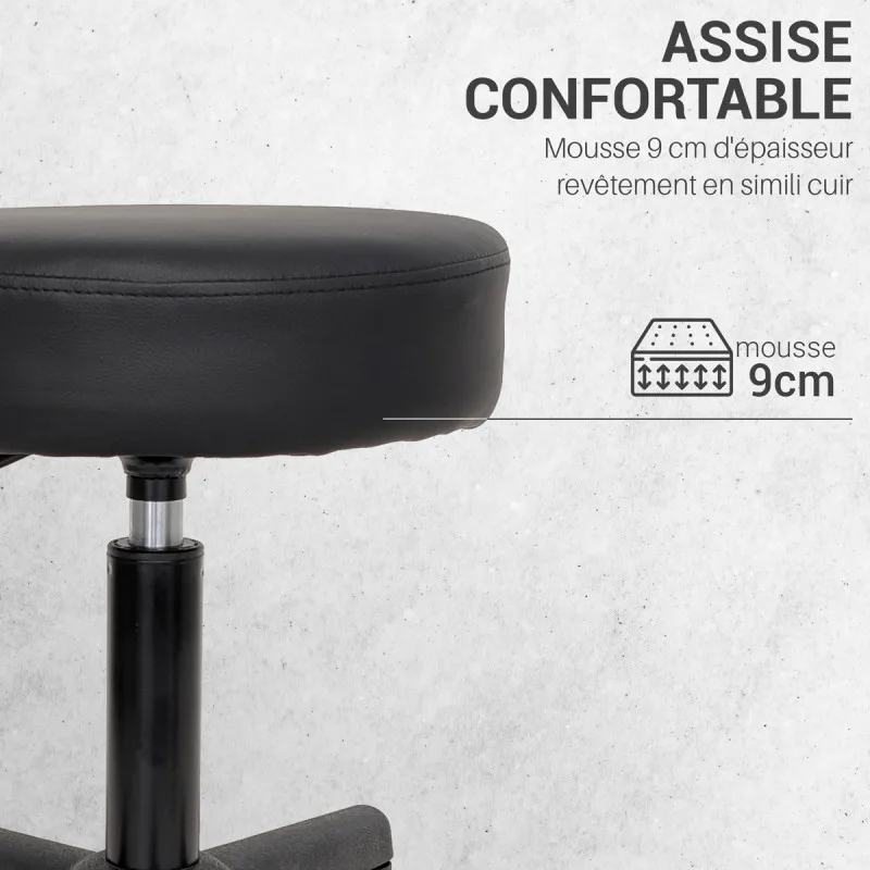 Tabouret de travail TOLLA – assise simili cuir – Waytex