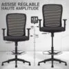 Siège assis-debout noir RAXUS – assise 64 à 88 cm – Waytex