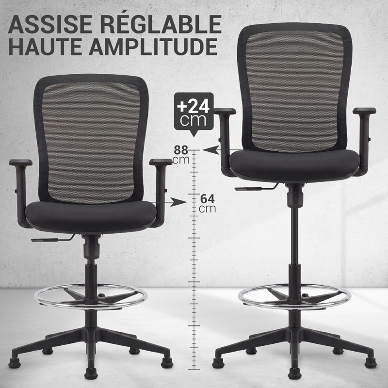 78040-Siege-Fauteuil--Assis-Debout--RAXUS--Pieds-fixes--roulettes---Noir (1)