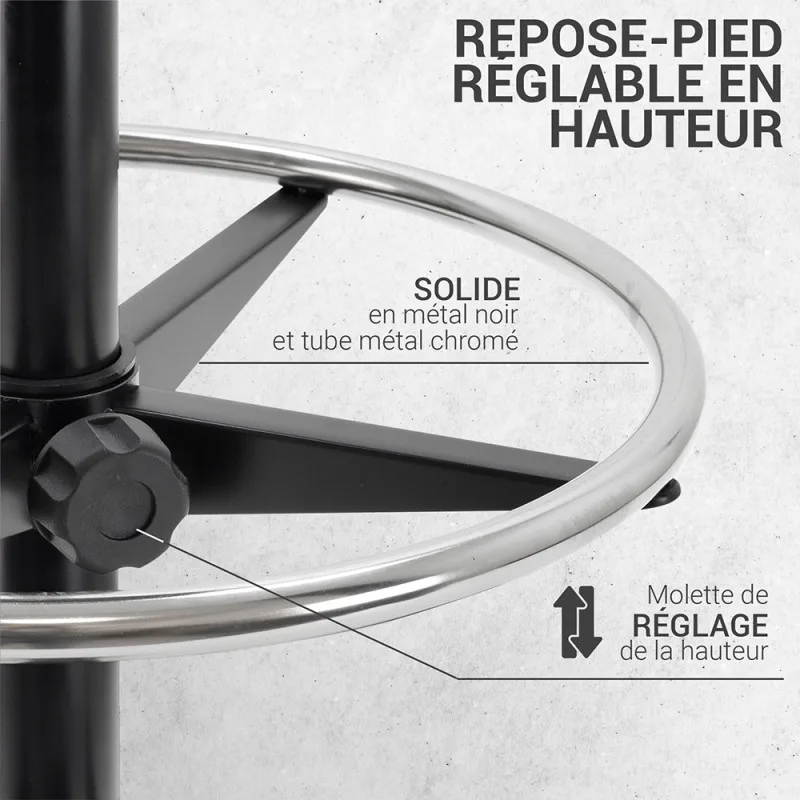 Siège assis-debout noir RAXUS – assise 64 à 88 cm – Waytex
