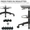 Siège assis-debout noir RAXUS – assise 64 à 88 cm – Waytex