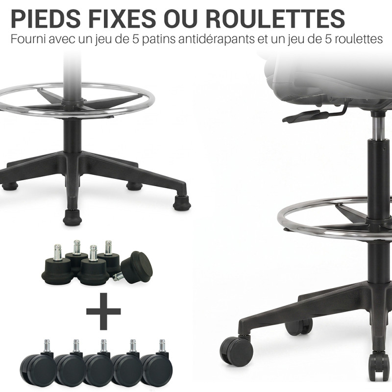 78040-Siege-Fauteuil--Assis-Debout--RAXUS--Pieds-fixes--roulettes---Noir (4)