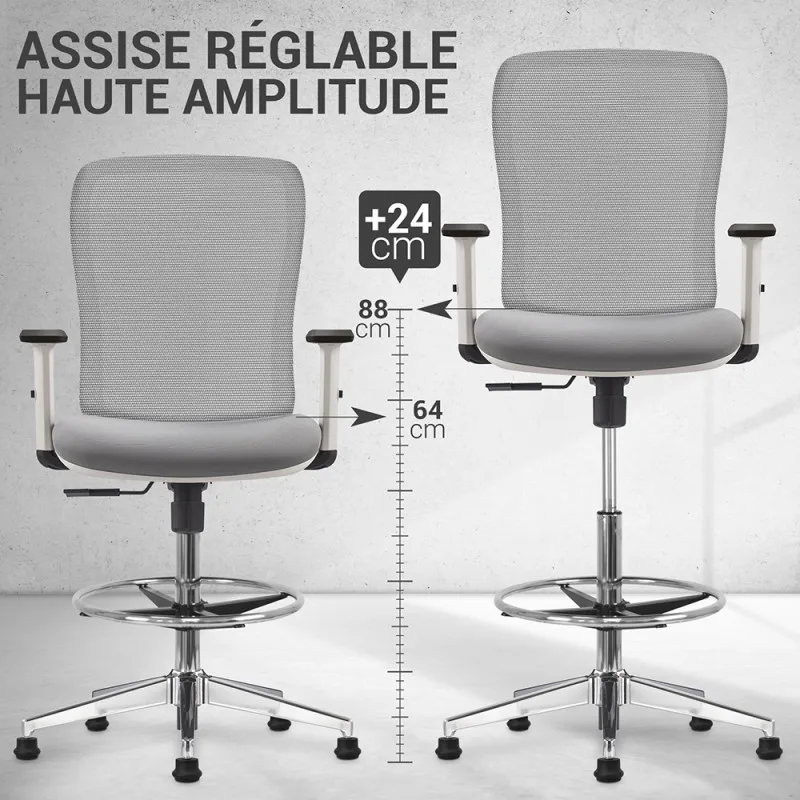 Siège assis-debout SOKOR – piètement chromé - Waytex