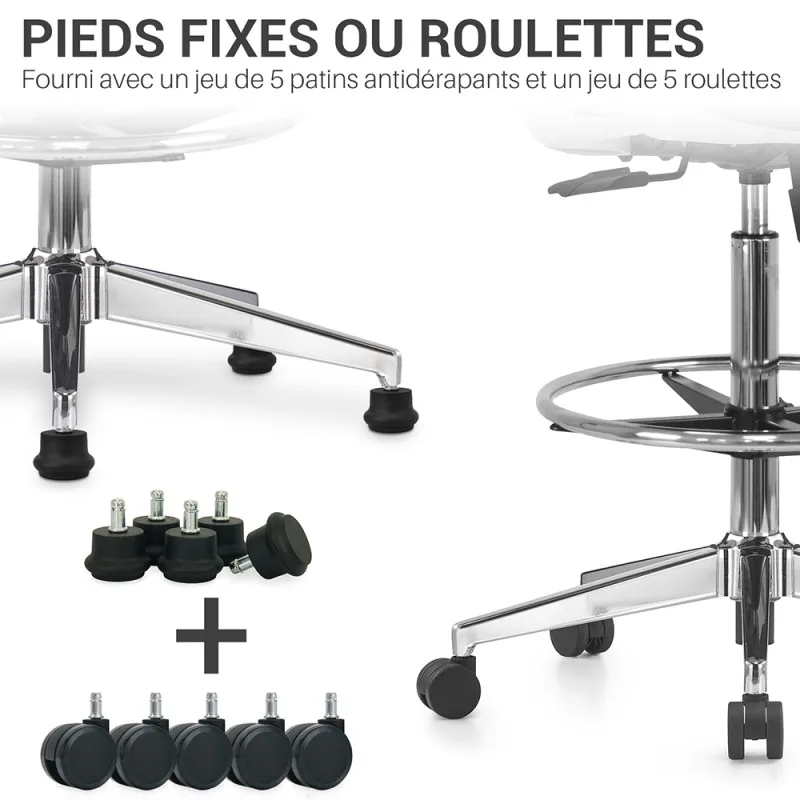 Siège assis-debout SOKOR – piètement chromé - Waytex