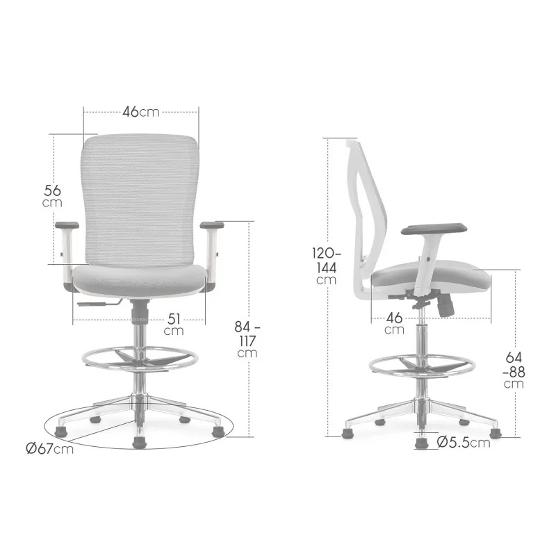 Siège assis-debout SOKOR – piètement chromé - Waytex