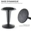 Tabouret de bureau dynamique SCORPI noir – Waytex – détail de la base arrondie à revêtement antidérapant