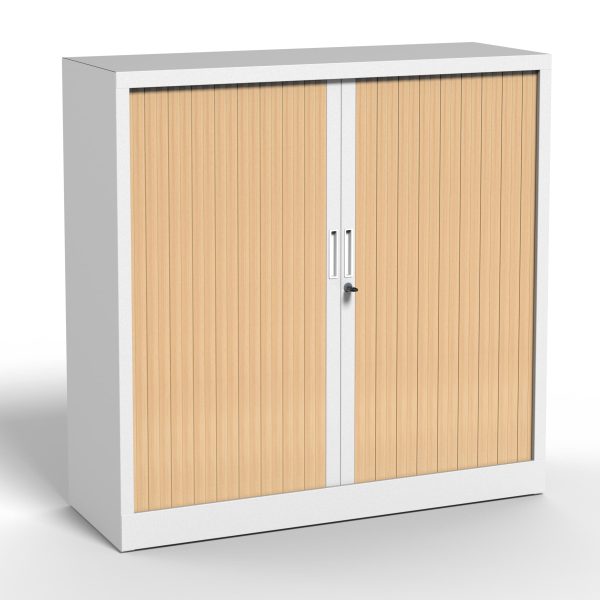 Armoire basse monobloc métallique à rideaux - RONÉO
