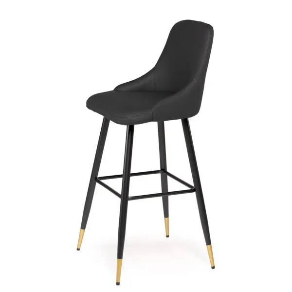 Tabouret de bar simili cuir Kiko – 2 coloris | ACT' - Noir
