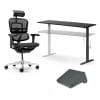 Pack Bureau Ultime – Fauteuil Ergohuman Ultra, Bureau Électrique et Repose-Pieds - Thumbnail Image 1