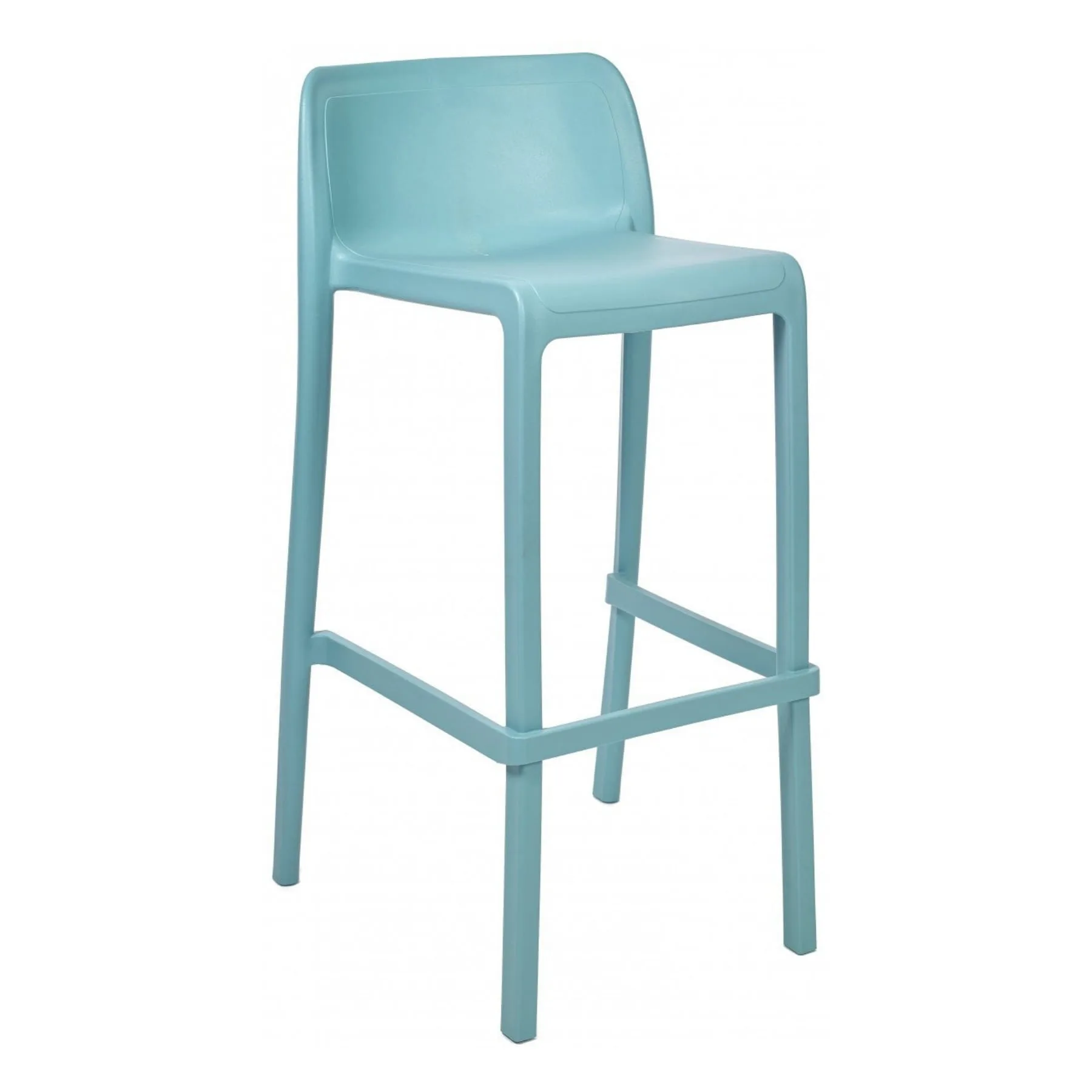 Tabouret de bar intérieur extérieur ATTIC – MTi – Aquamarine – vue de trois quarts