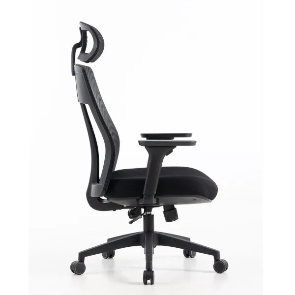Fauteuil bureautique noir ALTO - ACT’ – vue de profil