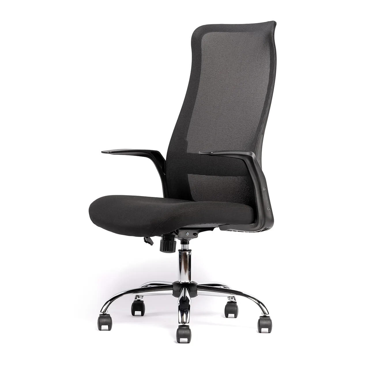 Fauteuil BOOK en maille respirante noire - ACT’ – vue de trois quarts avant