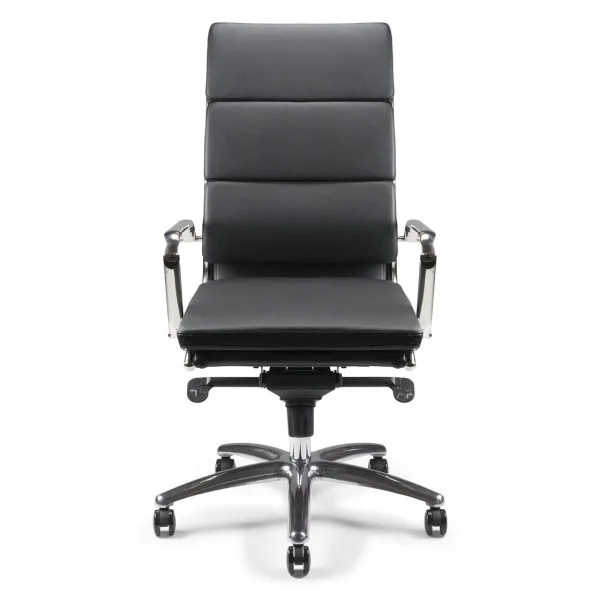 Fauteuil manager en cuir noir haut de gamme ETAN-H – ACT’ – vue de face