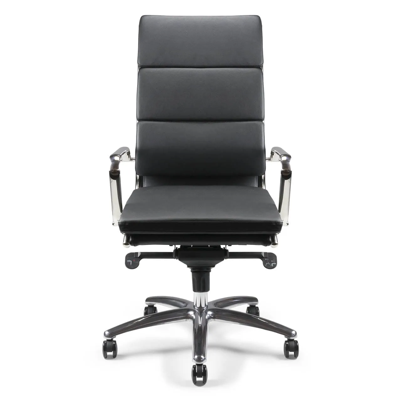 Fauteuil manager en cuir noir haut de gamme ETAN-H – ACT’ – vue de face