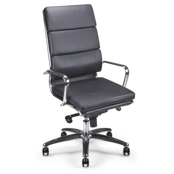 Fauteuil manager en cuir noir haut de gamme ETAN-H - ACT'