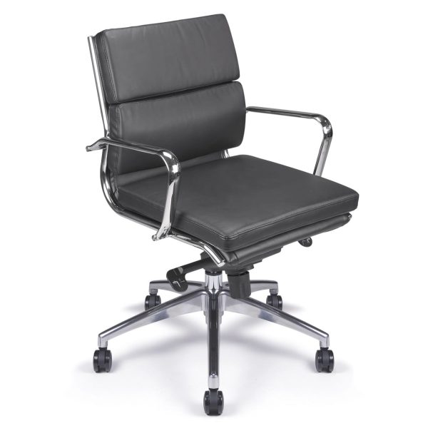 Fauteuil manager en cuir noir haut de gamme ETAN-L - ACT'