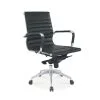 Fauteuil de direction Chromy 65 en cuir bovin noir - Mti
