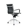 Fauteuil de direction Chromy 65 en cuir bovin noir - Mti