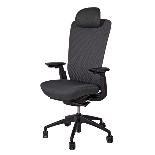 Fauteuil bureau ergonomique Ramses II gris - MTi - Avec têtière