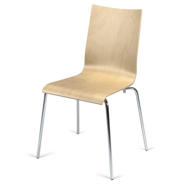 Chaise d'accueil en bois FIMO – empilable | ACT'
