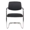 Fauteuil visiteur tapissé HANS-K – noir – ACT' – vue de face