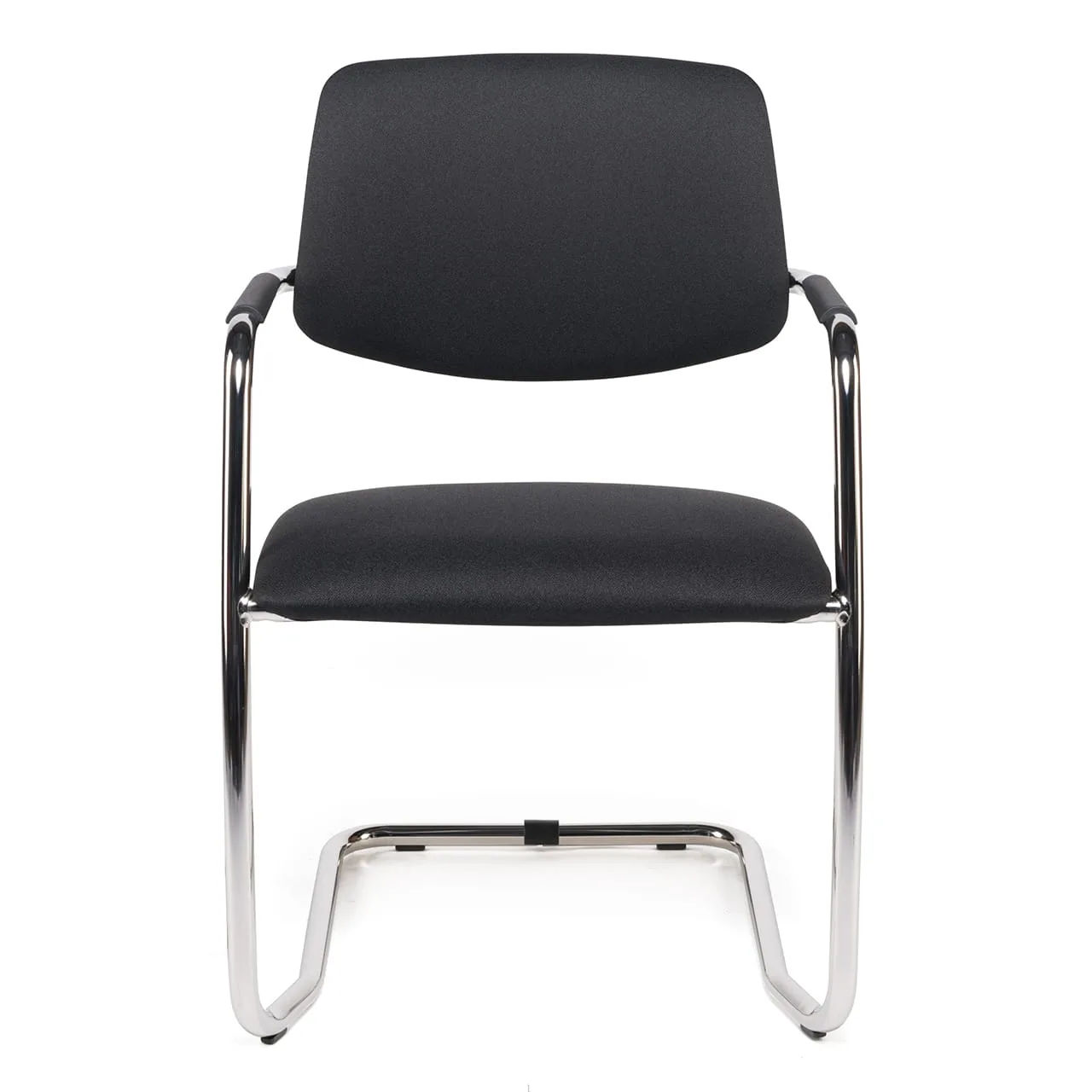 Fauteuil visiteur tapissé HANS-K – noir – ACT' – vue de face