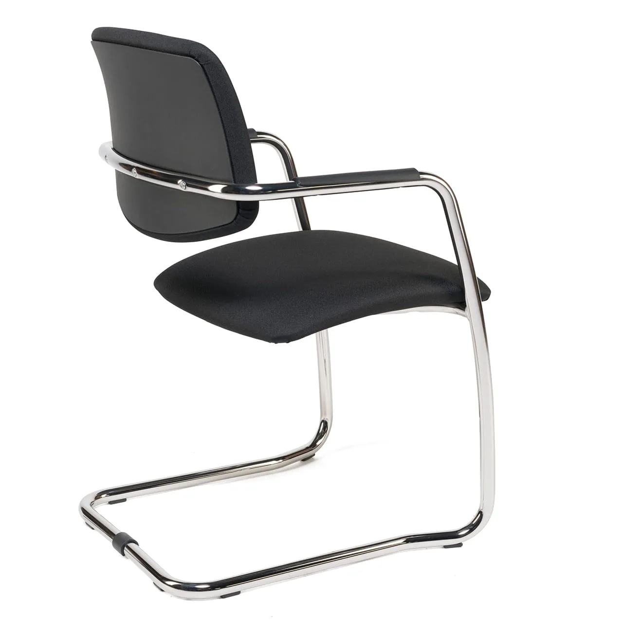 Fauteuil visiteur tapissé HANS-K – noir – ACT' – vue de trois quarts arrière