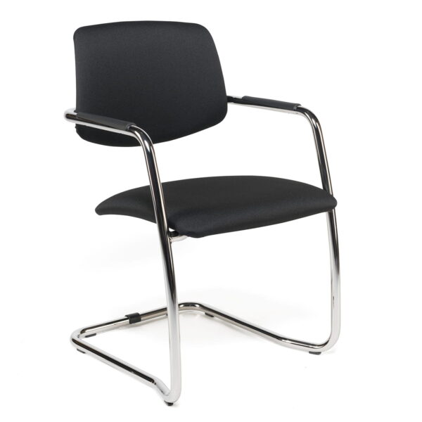 Fauteuil visiteur tapissé HANS-K – noir | ACT'